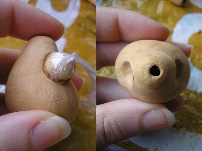 figurine panda en cours de fabrication