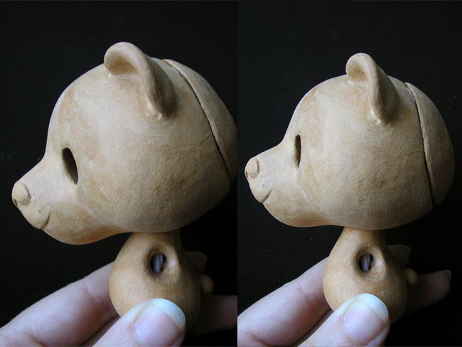 figurine panda en cours de fabrication